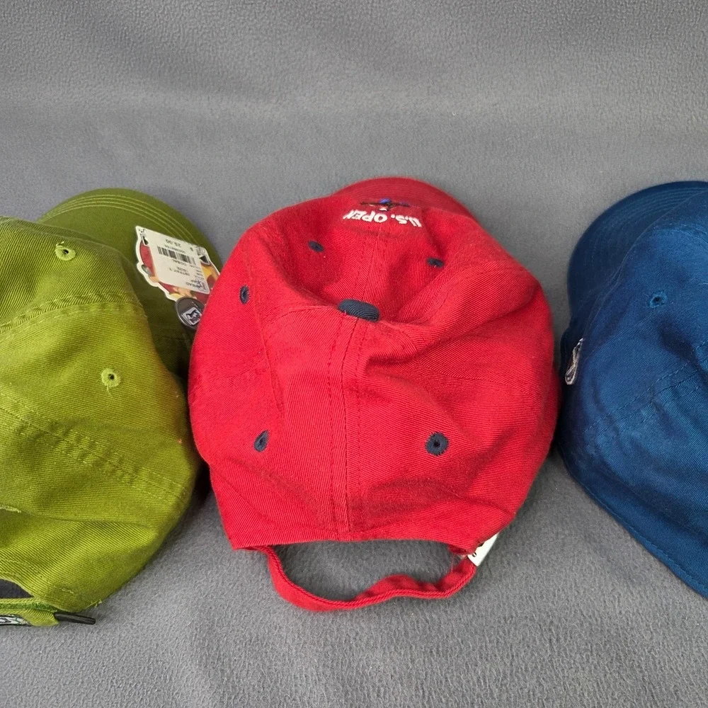 Lot of 3 TPC US Open Golf Hats PGA Multicolor Adjustable OSFA Pine Dunes NEW